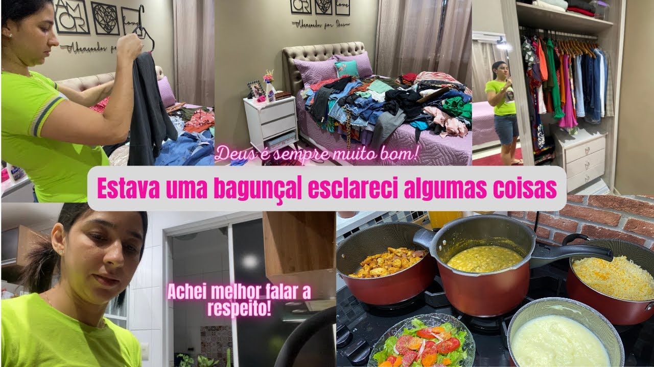 Cuidando do lar| Almoço caseiro|Falei francamente| Limpeza e tour pelo guarda roupa| Missão Virtuosa
