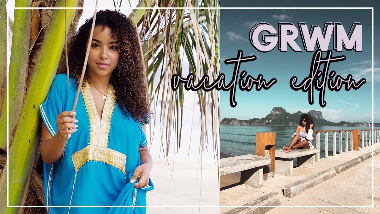GRWM REALISTIC Vacay Beauty Routine on the BEACH!
