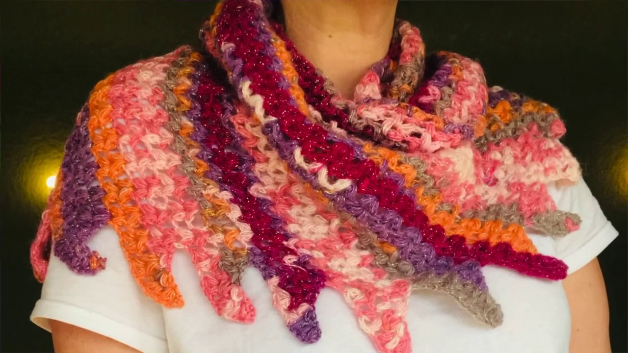 Puff Winged Scarf/Shawl Crochet Tutorial RIGHT HANDED