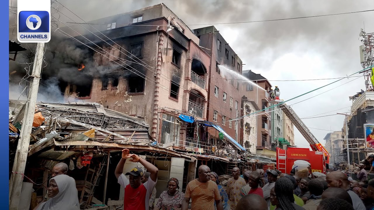 Goods Worth Millions Destroyed As Fire Guts Idumota Market, Lagos