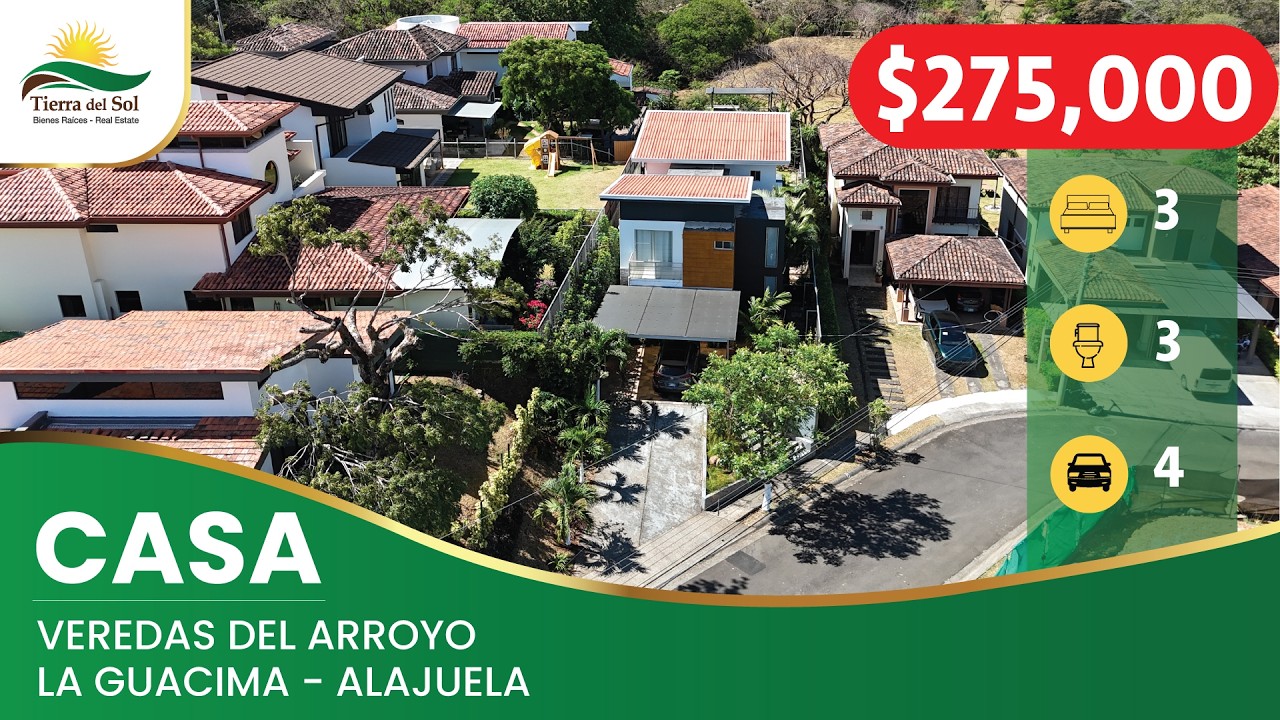 Casa de 3 habitaciones a la venta en la Guacima, condominio Veredas del Arroyo