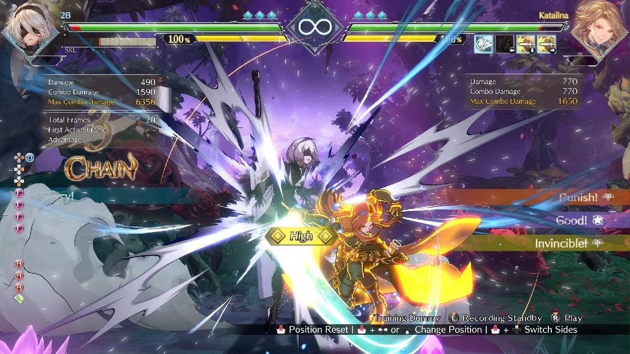 2B Full Screen Corner Carry Combo - Granblue Fantasy Versus: Rising