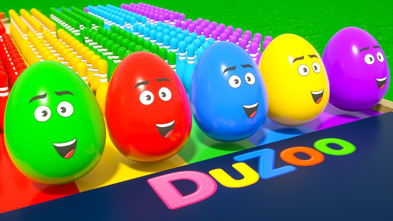 Wheels on the Bus song | Magic Surprise Eggs  | DuZoo Nursery Rhymes & Kids Songs