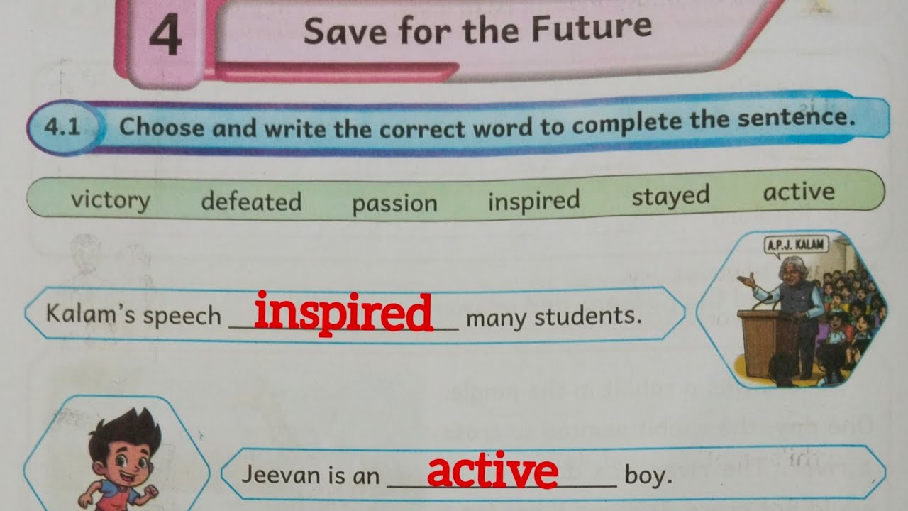EE 5th std English term 2 unit 4 workbook answers/ 5th english unit 4 save for the future answers 