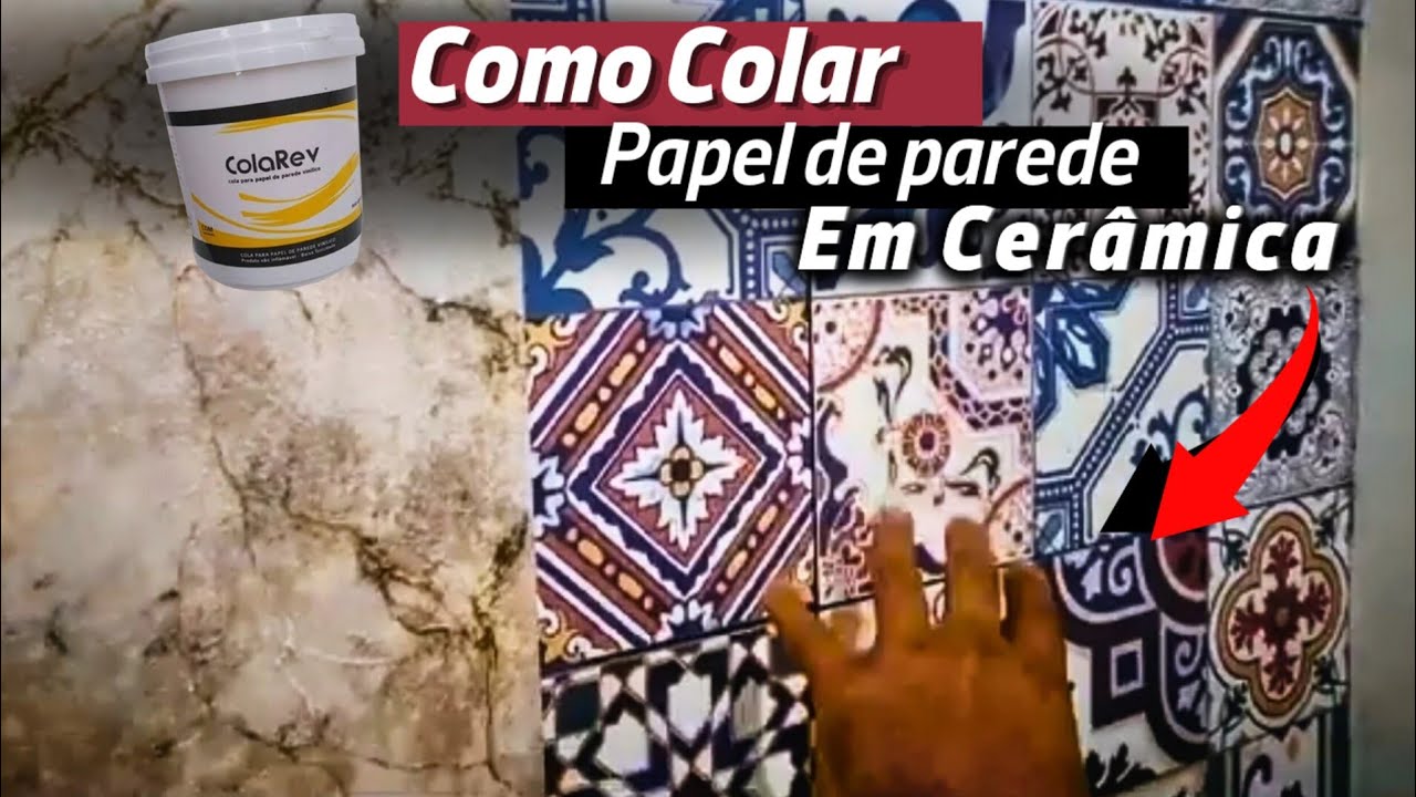 como aplicar papel de parede em cima de cerâmica  com a cola Reviev