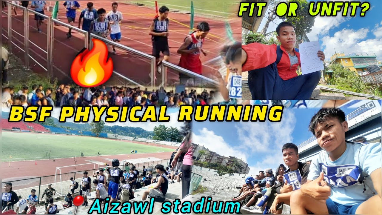 Previous video l BSF Physical Training in Aizawl Raghiv Gandhi stadium 🏟 qualified or Not?