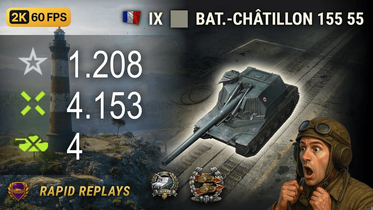 Bat.-Ch&acirc;tillon 155 55 | 4.2K DMG, 4 Kills | Gore's Medal