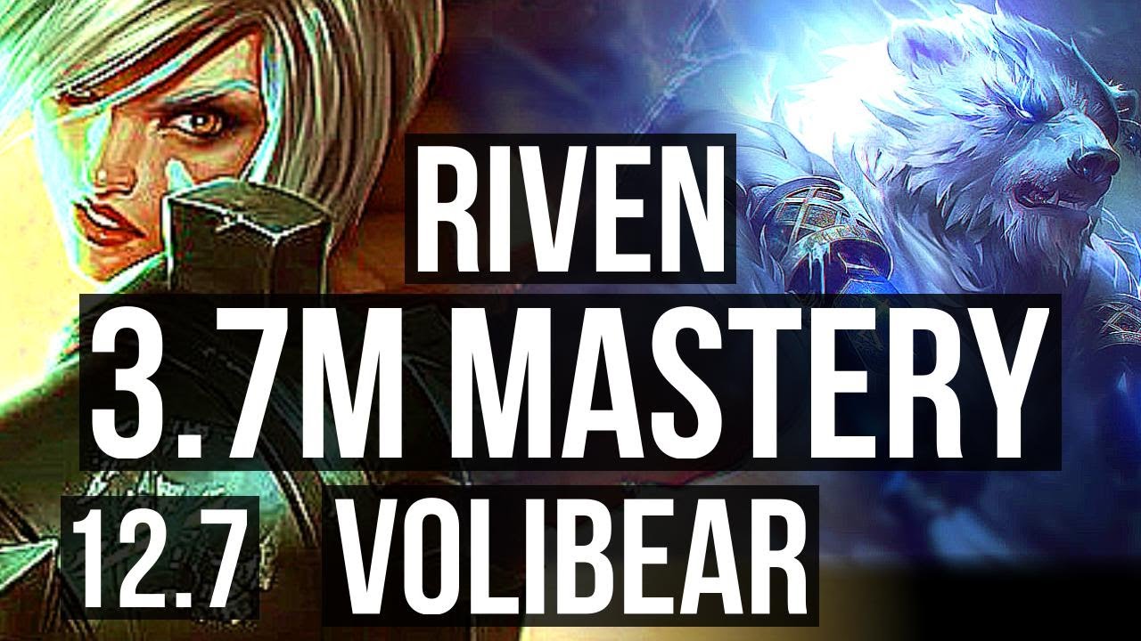 RIVEN vs VOLIBEAR (TOP) | 3.7M mastery, Quadra, 1400+ games, 6 solo kills | BR Grandmaster | 12.7