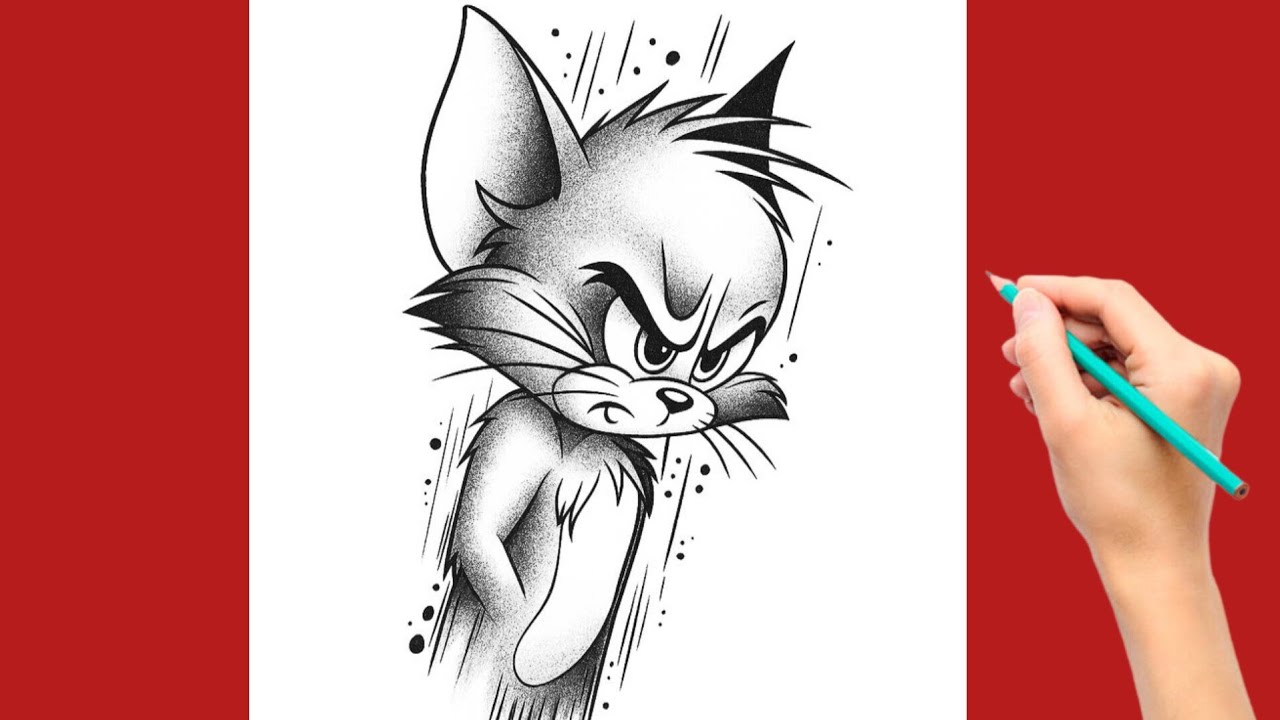 How to Draw an Angry Cartoon Cat | Pencil Sketch Tutorial
