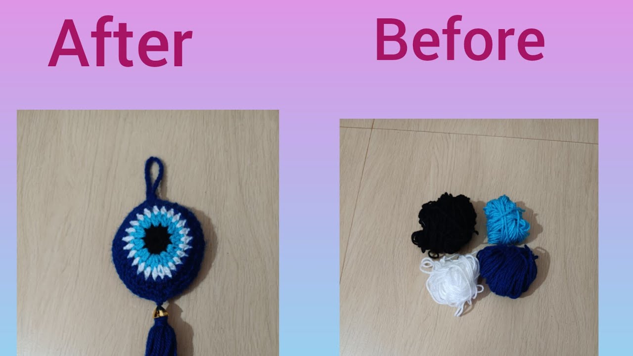 How to make evil eye by woolen 