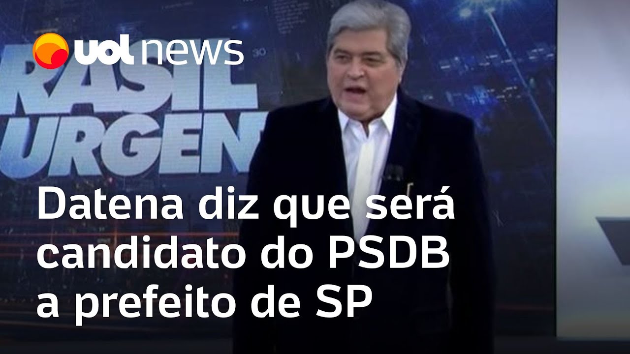 Datena diz que ser&aacute; candidato do PSDB a prefeito de S&atilde;o Paulo nas elei&ccedil;&otilde;es de 2024