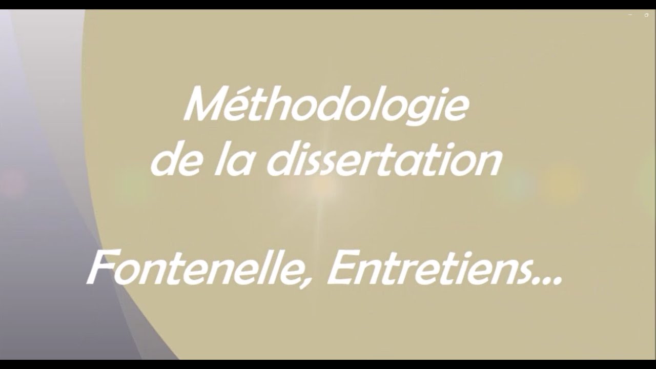 1e Générale - Méthodologie de la dissertation - sujet sur Fontenelle