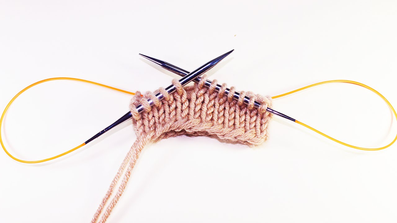 اساسيات تعليم التريكو : تريكو الابر الدائرية بطريقة الحلقة السحرية  magic loop circular needles