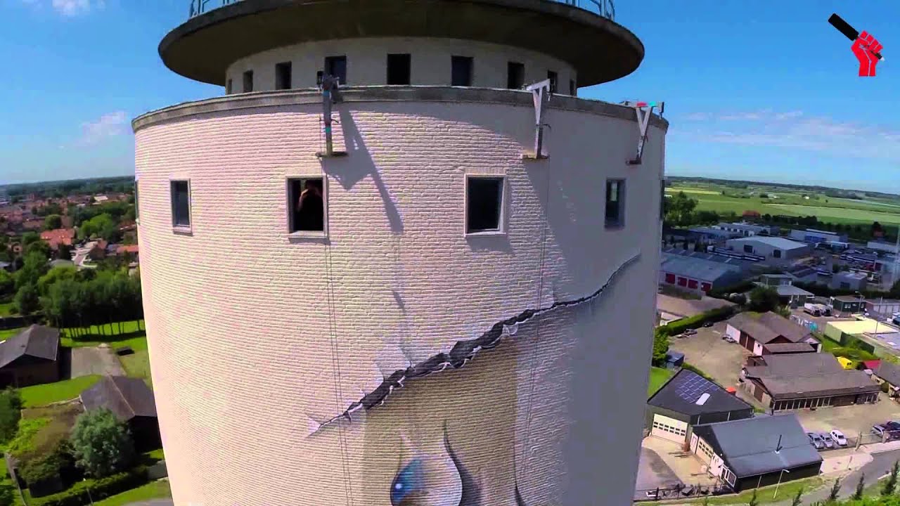 Watertoren Oostburg, renovatie kunstwerk door Johnny Beerens