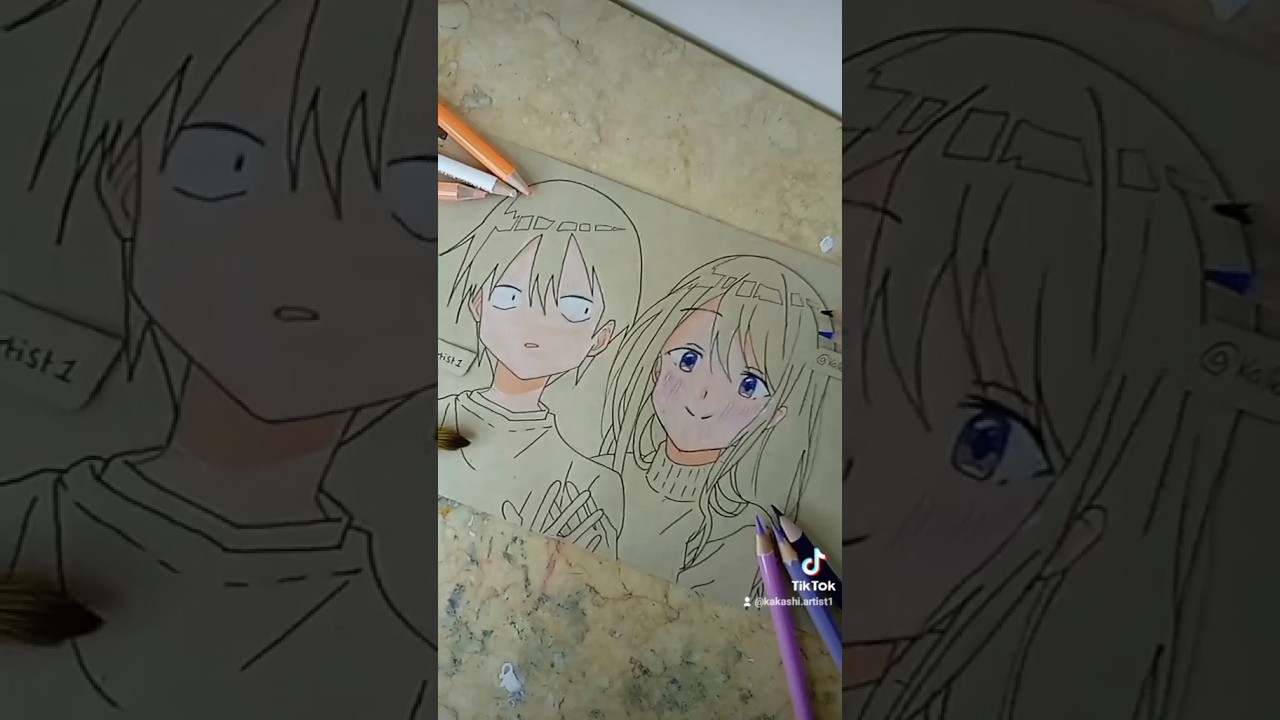 how I coloure skin of shiraishi and Kubo #anime #kubowontletmebeinvisible #kubo #shorts #shiraishi