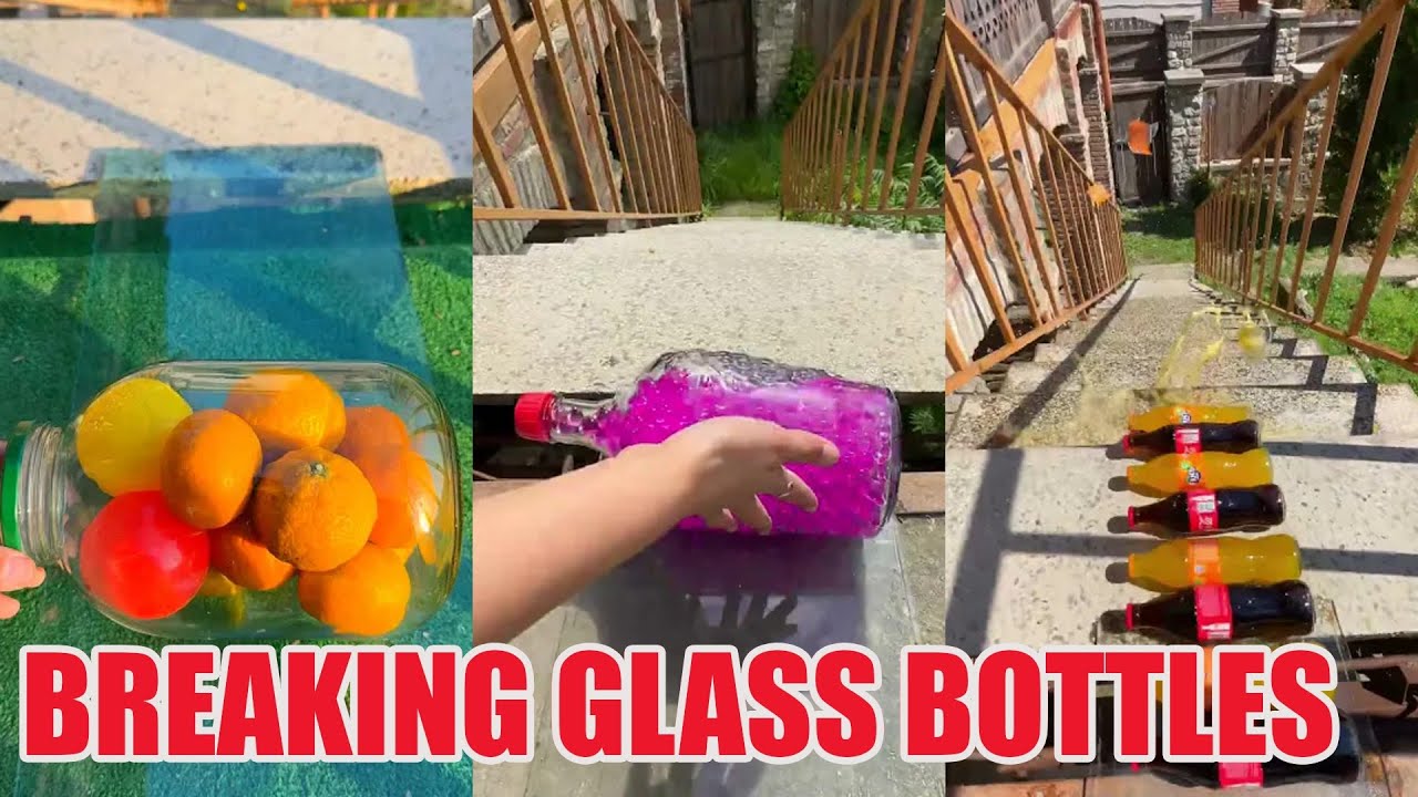 Breaking Glass Bottles & Balloon Drops 😱🔥 Crushing Crunchy & Soft Things! #asmr #satisfying