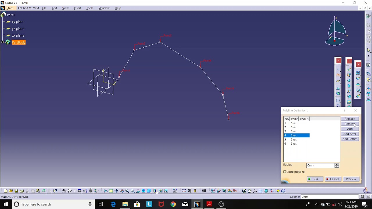 11. Wireframe and Surface Tutorial Catia V5: Creating Polylines