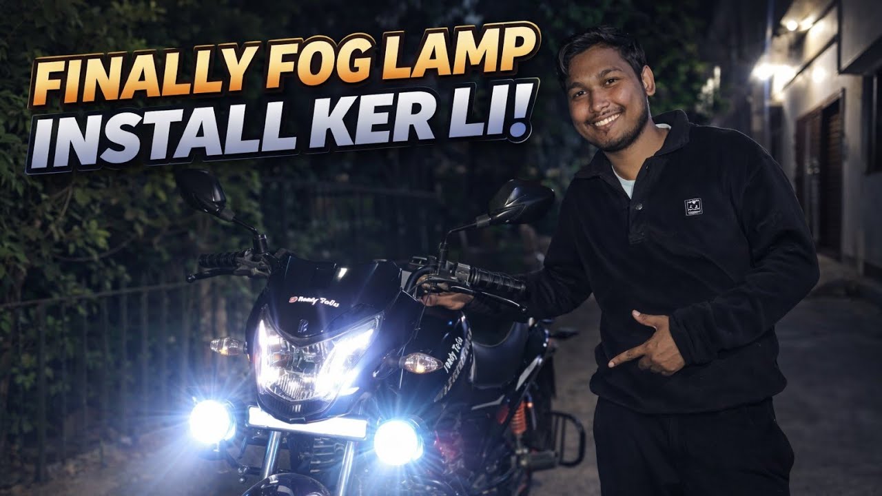 Finally ajj fog lamp install ker li|| glomour xtec bike me ||😏😏