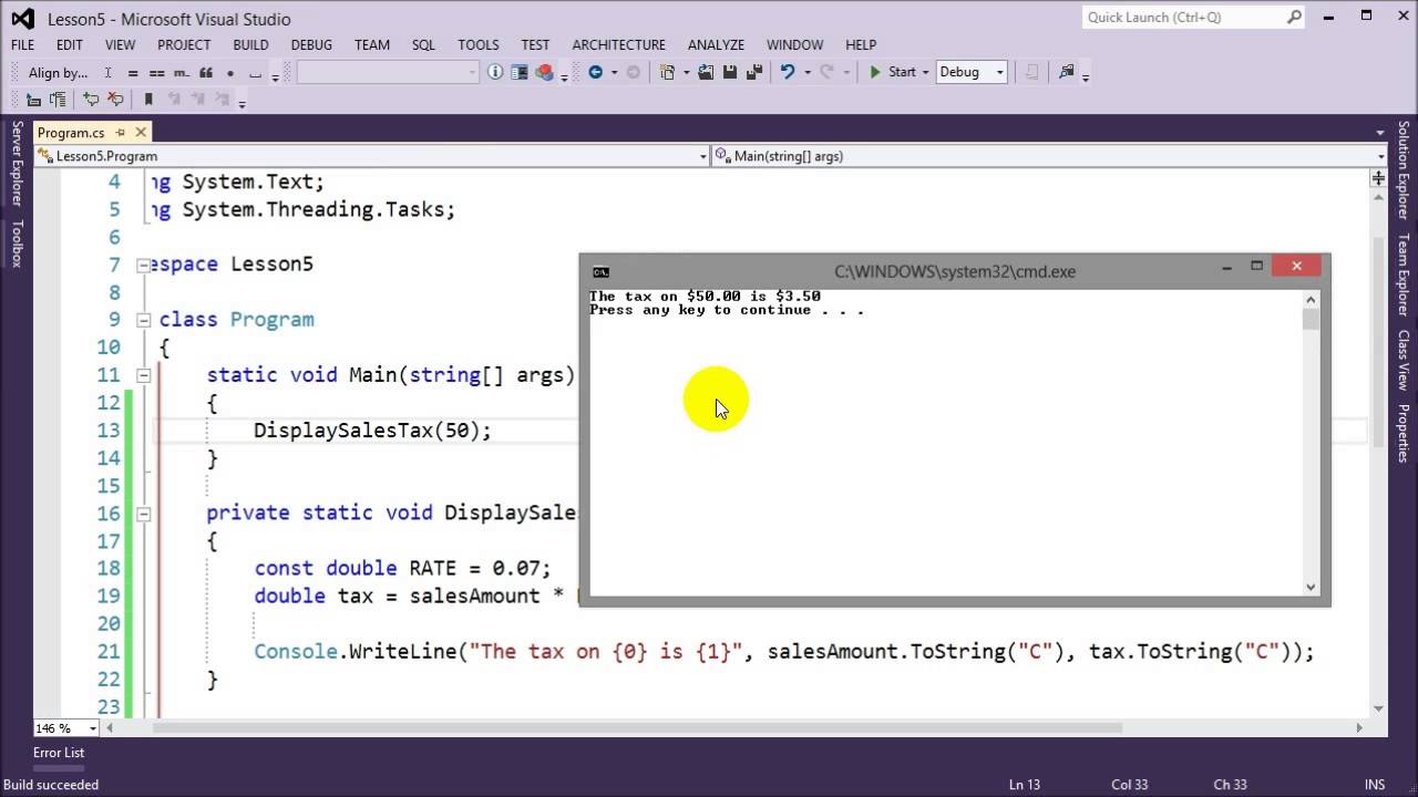 C# Programming Fundamentals: Lesson 5 - Intro to Methods