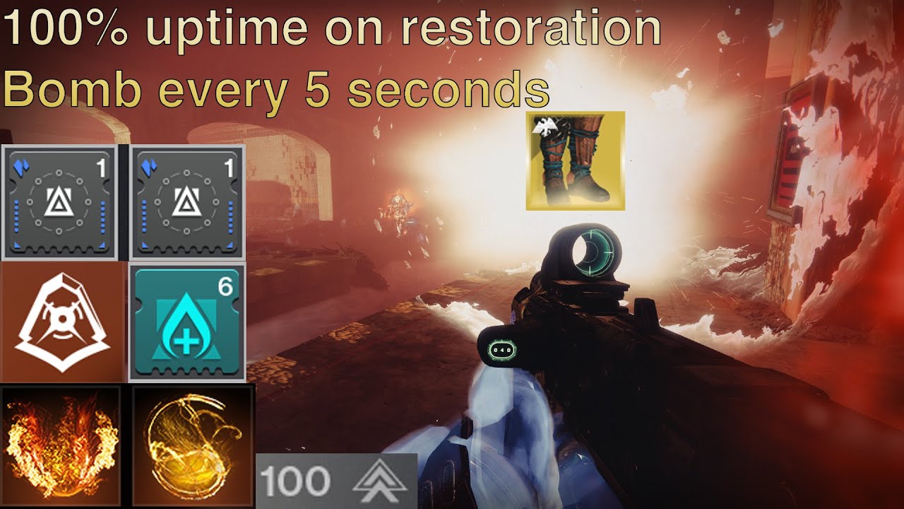 Destiny 2 Solar 3.0 Hunter build - Infinite restoration bomb every 5 seconds [Season of the Haunted]