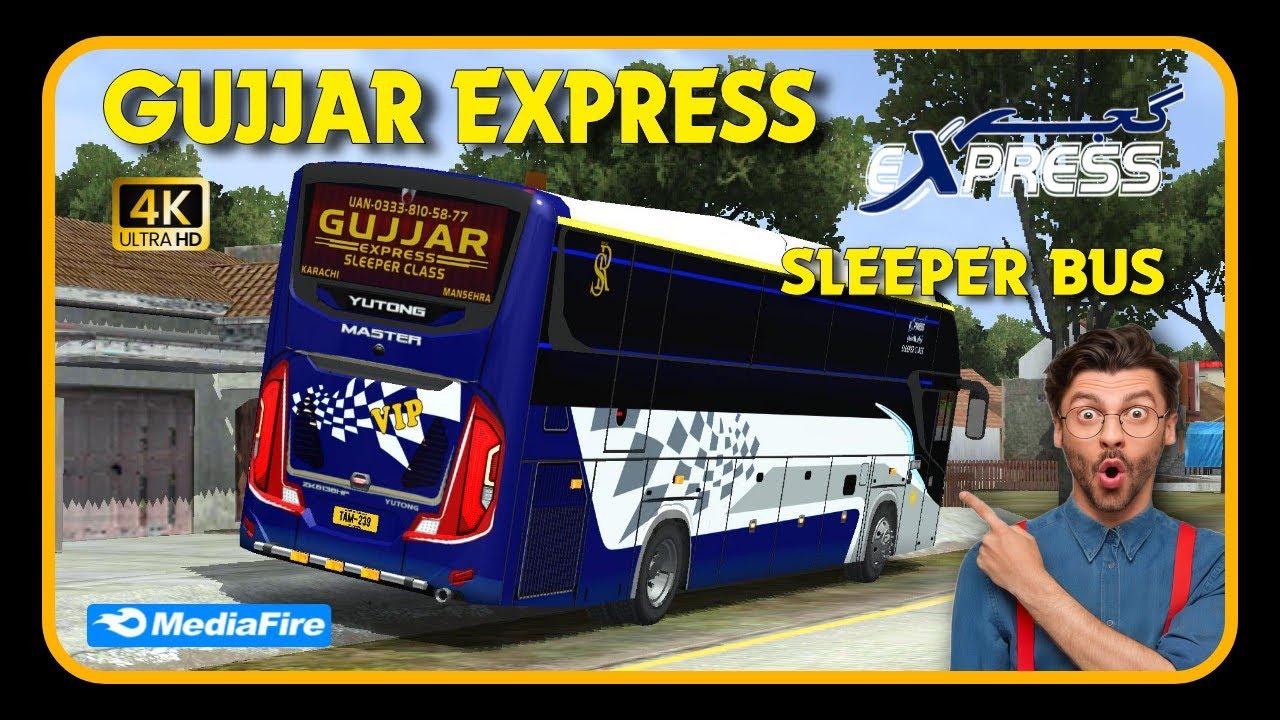 Gujjar Express || Sleeper bus || Free Livery || 4k Ultra Hd || #bussimulatorindonesia #bussidlivery