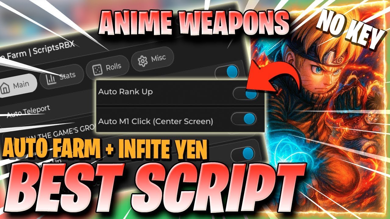 Anime Weapons Script *NO KEY* - AUTO FARM, INFINITE YEN, AUTO ROLL & MORE! (FARM EASY)