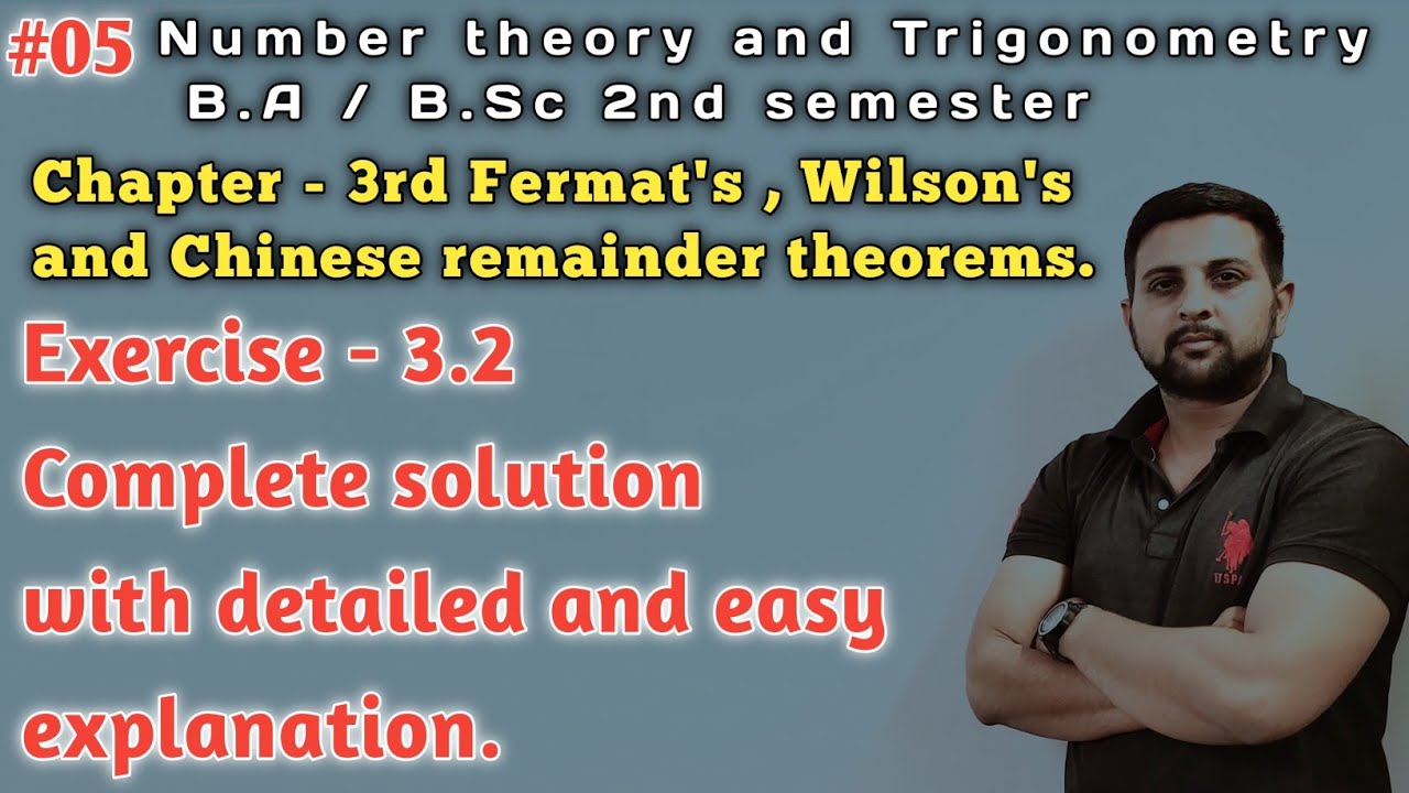 #05 Exercise 3.2 solution | Number Theory Chapter 3rd | Wilson's Theorem B.A/B.Sc 2nd semester