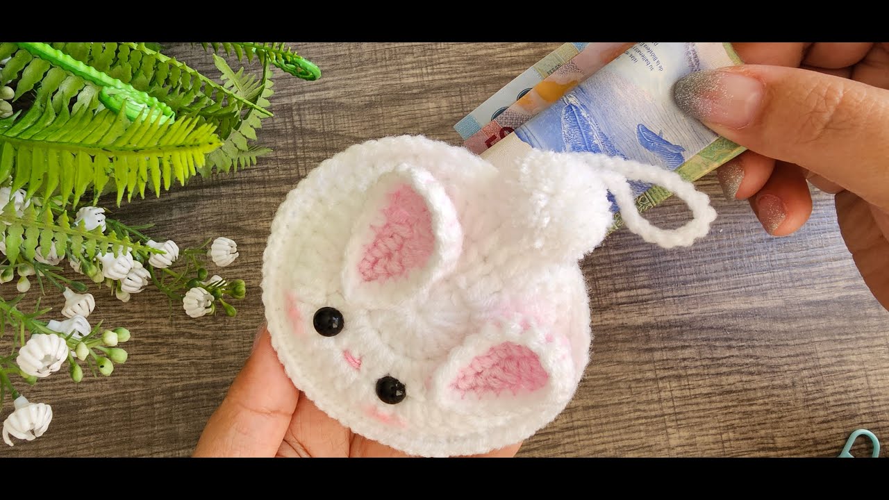 Llavero,  Monedero, Portamonedas a crochet Todo En Crochet Paso a Paso de conejito 🐰🐇