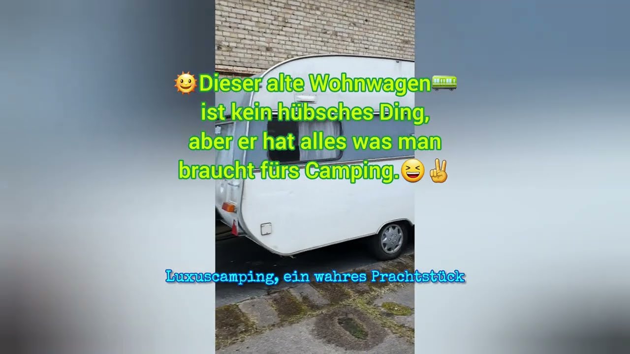 🌞Dieser alte Wohnwagen hat alles was man braucht f&uuml;rs Camping.😆✌️ #camping #camper #wohnwagen