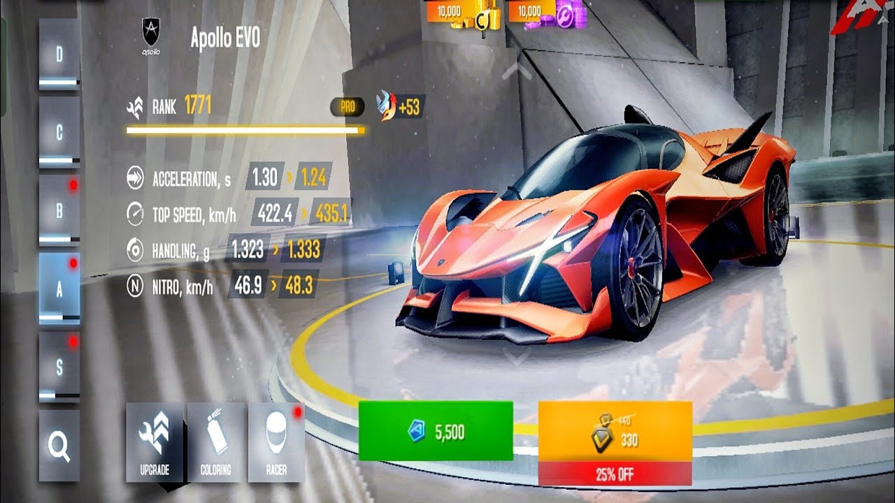 Asphalt 8, Unlock Apollo Evo & Fully Upgraded  🥵