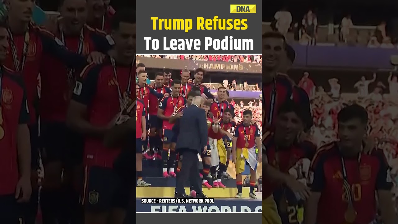 FIFA World Cup 2026: Awkward Moment As Trump Refuses To Leave Podium During Spain's Celebration