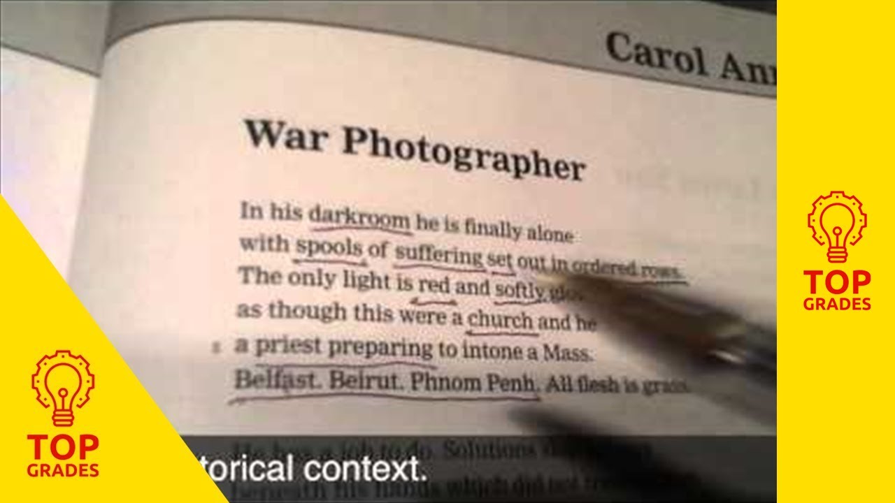 Complete ANALYSIS of War Photographer by Carol Ann Duffy