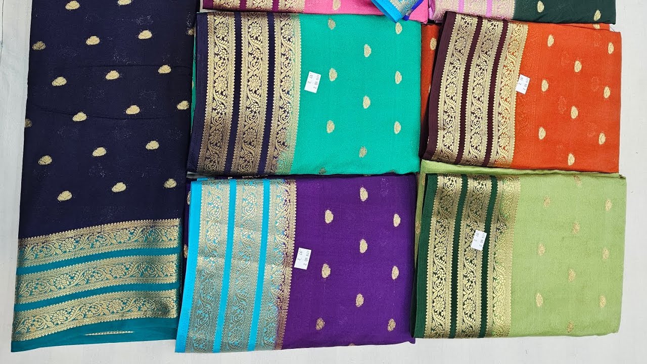 Chikapet ‼️Bangalore #wholesale sarees# Mysore crepe silk# online booking Dm WhatsApp 7892077705 