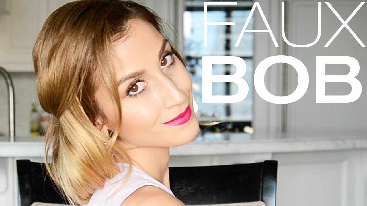 How To Fake Short Hair | Voluminous Faux Bob Hair Tutorial
