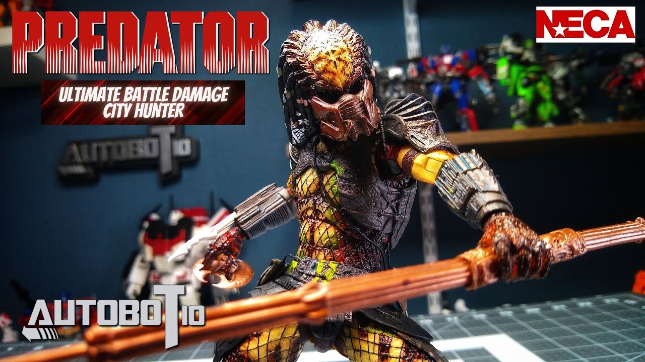 PREDADOR NECA Ultimate Battle Damage City Hunter Review BR