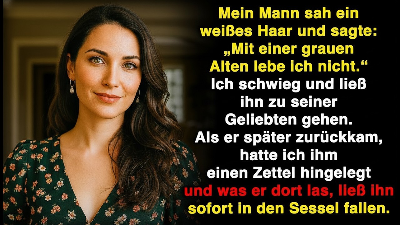 Mein Mann sah ein weißes Haar und sagte: „Ich will keine grauhaarige Alte.“ Und dann…