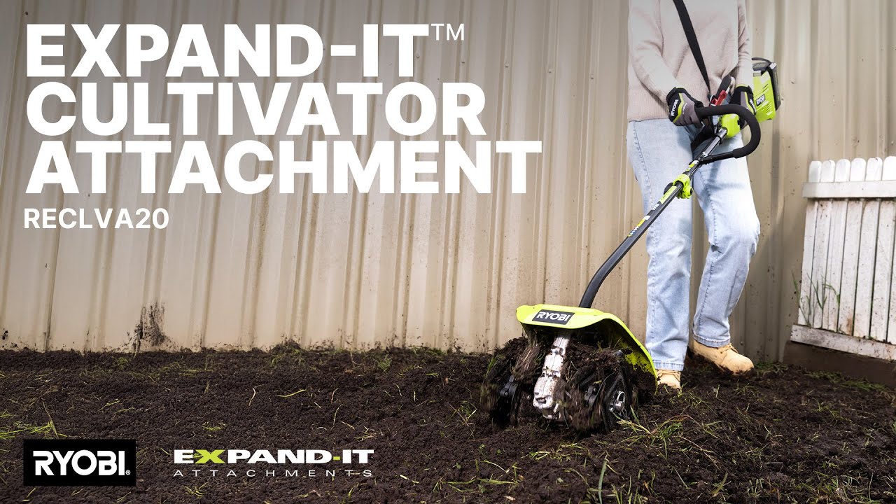 RYOBI Expand-It™ Cultivator Attachment (RECLVA20) in action