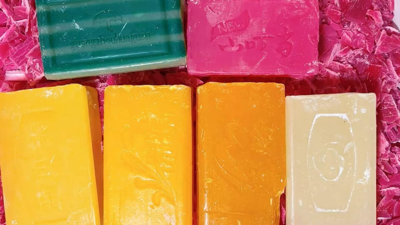 ASMR cutting dry soap/oddly carving soap/satisfying relaxing crunchy sounds/Crushing soap ASMR #4535