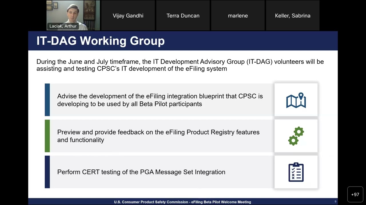 CPSC Import Surveillance | eFiling Beta Pilot Welcome Meeting
