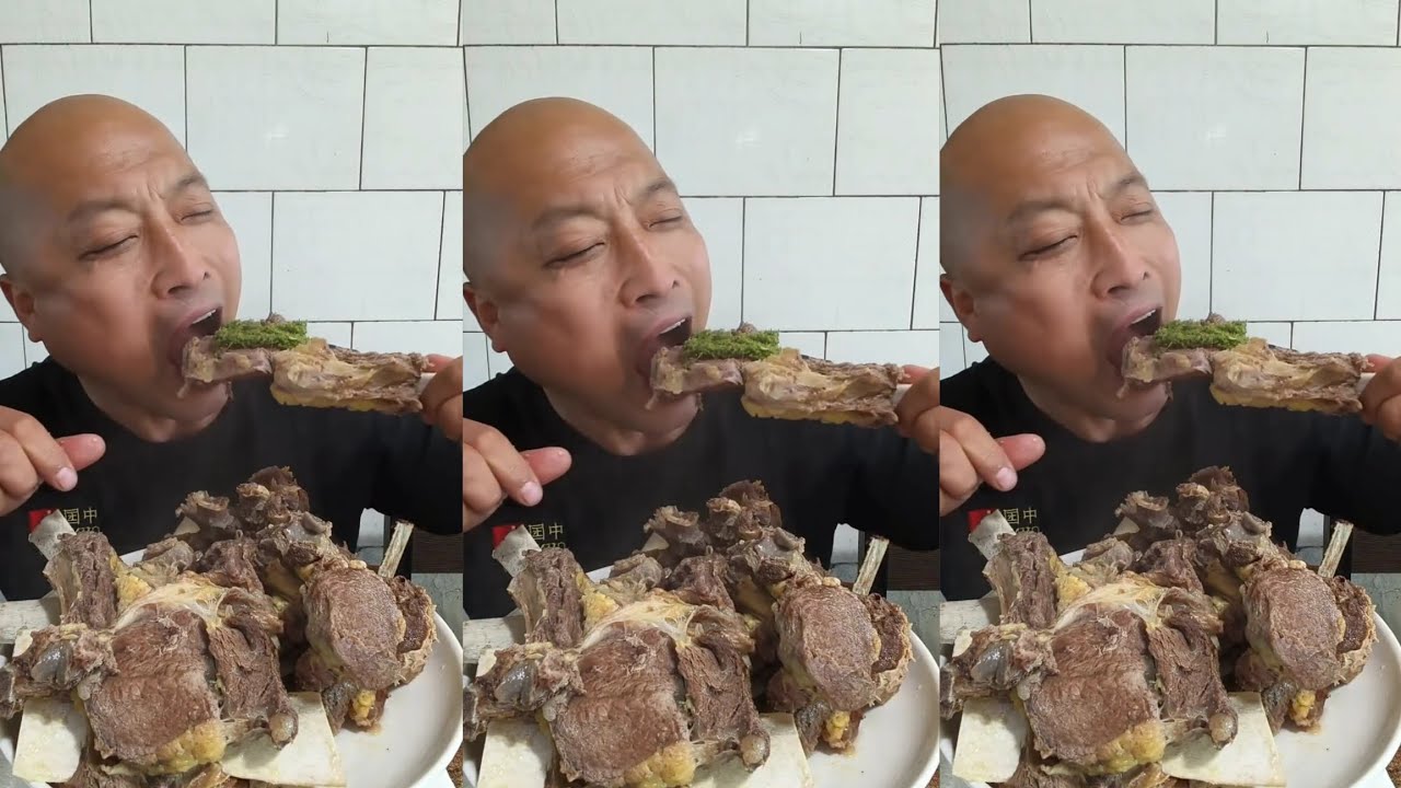Yummy #111 : Eat roll belly braised pork belly 😋😋 #mukbang #eatingshow #porkbelly #food 