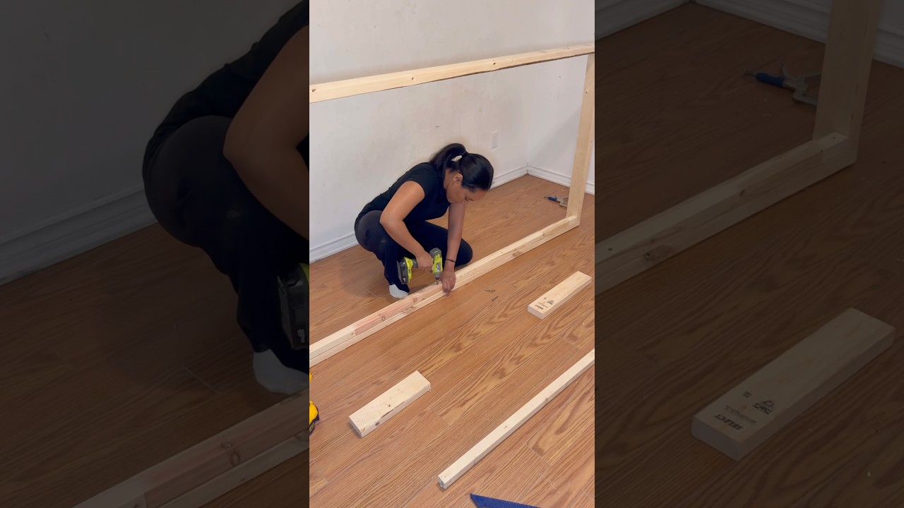 Partnered with @forestryforthefuture to build a DIY trundle bed #DIYFurniture #TrundleBed #ad
