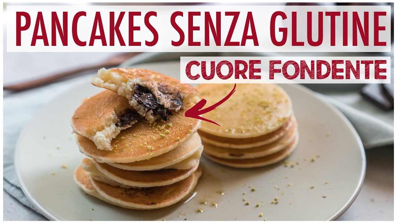 PANCAKES SENZA GLUTINE FACILISSIMI - Classici e con CUORE DI CIOCCOLATO FONDENTE | Elefanteveg