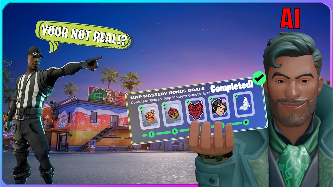 Я попробовал выполнить самое ужасное испытание в Fortnite и меня назвали искусственным интеллектом!