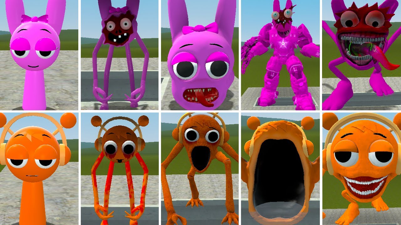 NEW ALL SPRUNKI PINKI EATER FAMILY VS ALL NEW POPPY OREN TAPES 1-5 HORROR FAMILY ? In Garrysmod!,...