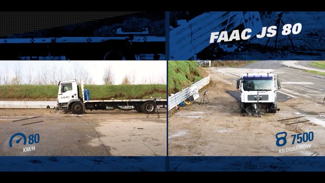 Słupki FAAC JS80 - Test zderzeniowy