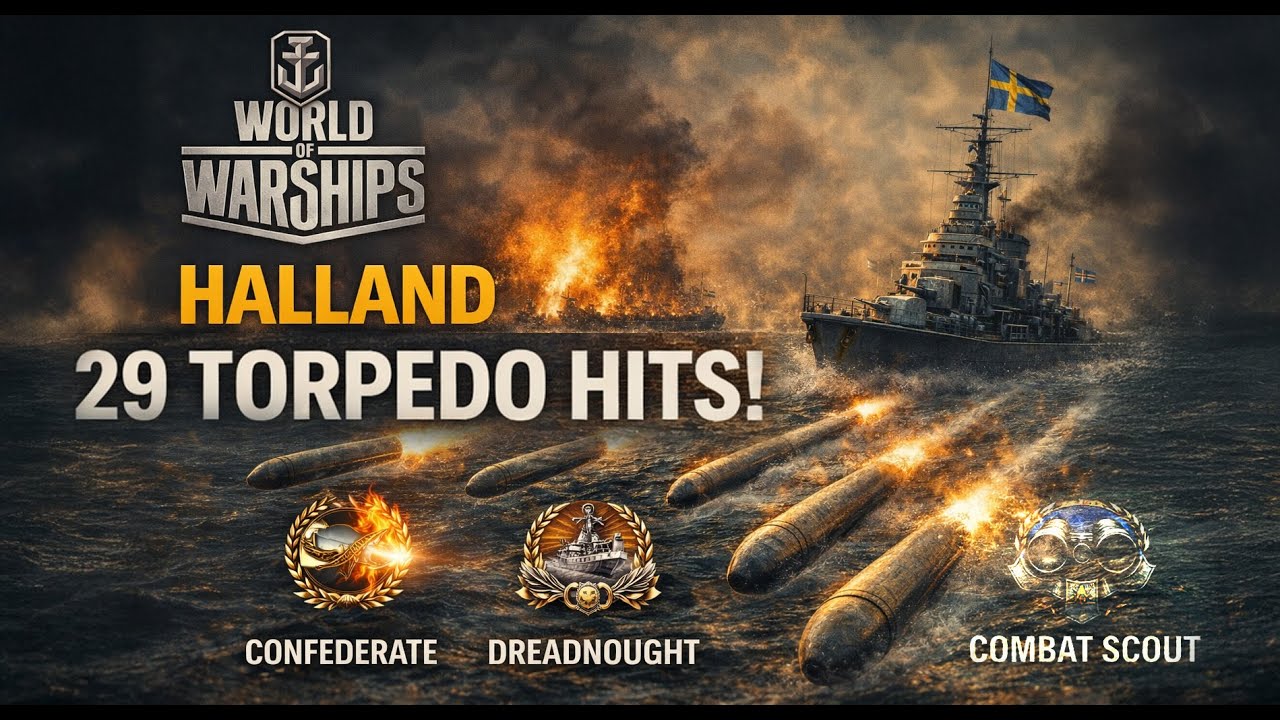 29 TORPEDO HITS 😱 | HALLAND DD GOES CRAZY 💥 | WoWS #worldofwarships #wows #gameplay #destroyer