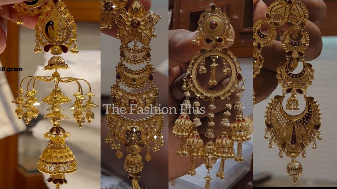 latest light weight 22k Gold Earring||Jhale Jhumka Designs with Weight & Price 