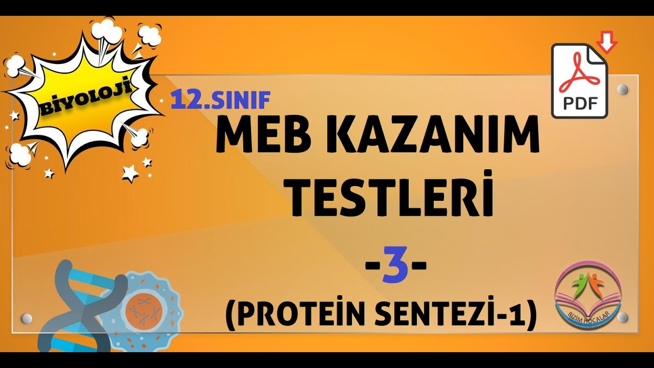 Biyoloji MEB kazanım kavrama testleri 12.sınıf -3 (Protein sentezi-1)