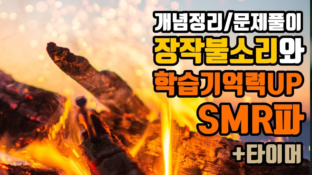 (개념정리/문제풀이) 📓학습기억SMR파 + 장작불소리🔥 + 시간타이머🕜 | 15 Hz SMR파 + 장작불소리 - 학습기억력향상 | 15 Hz EEG+Wood Fire