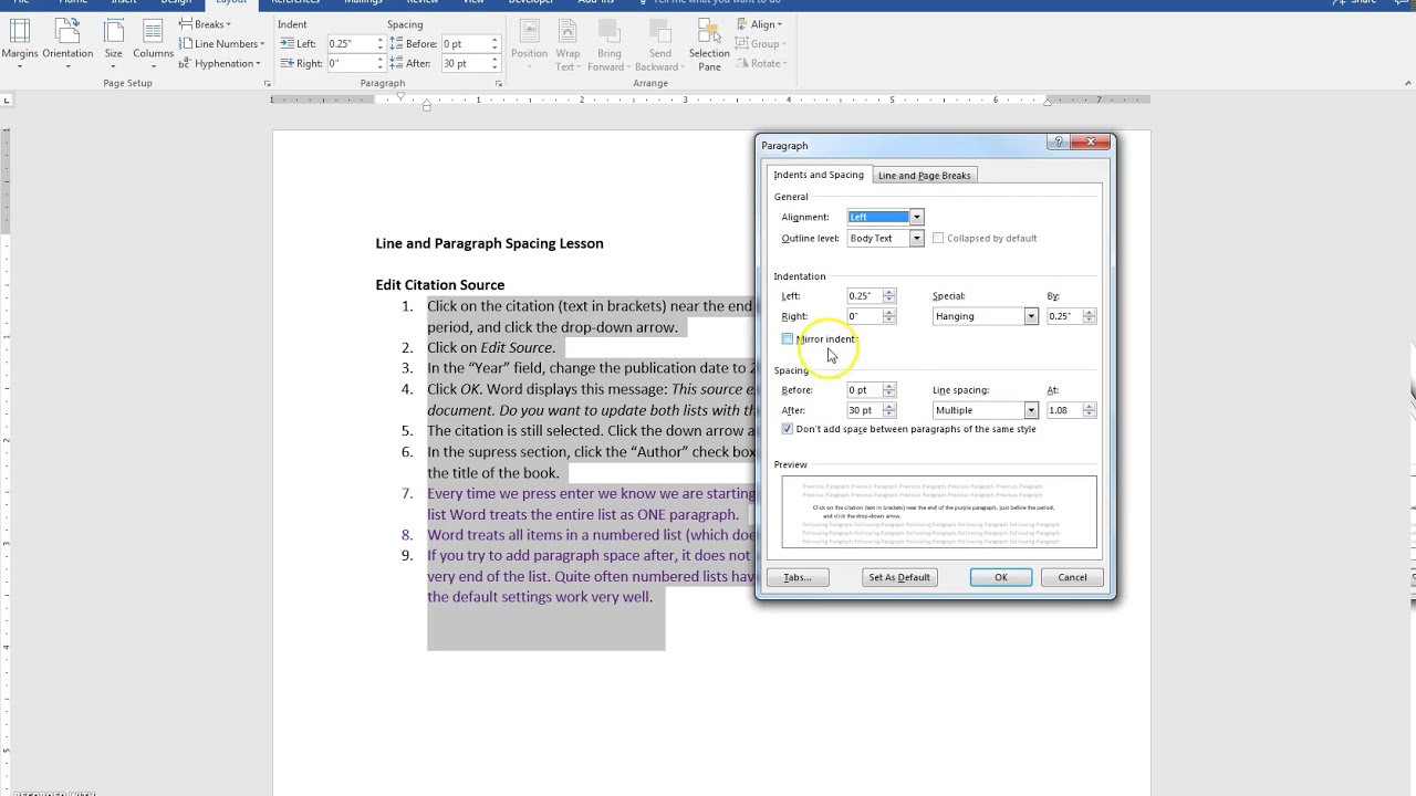 43 10 adjust bullet list line and paragraph spacing